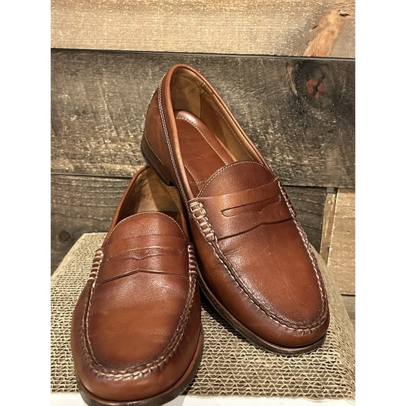 Johnnie-O Mens Leather Penny Clubhouse Loafers Made In Brazil 9.5 - Picture 2 of 9